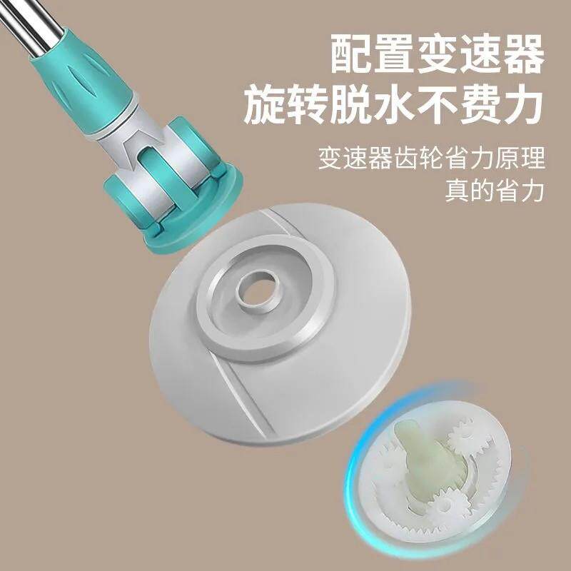 干拖湿两用转拖把甩48水旋不锈钢墩布家懒人一用净拖布免手洗