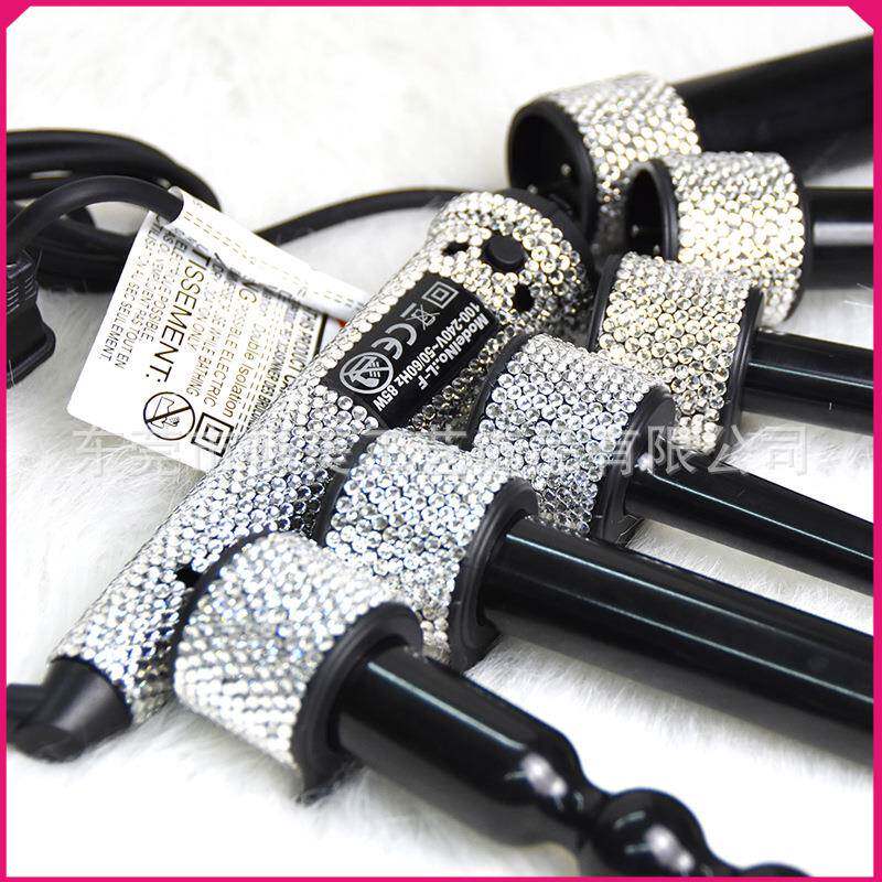 六合一水钻贴卷发器多功能陶瓷卷发棒贴钻镶钻波浪蛋卷烫发棒