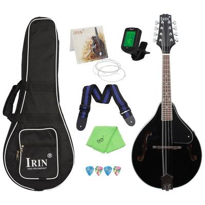 黑色曼陀铃琴藏族西洋乐器曼陀铃椴木面板八弦琴曼陀林吉他套装