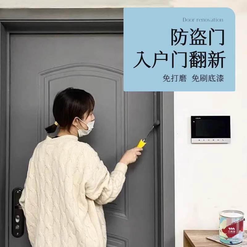 三青漆入户门改色漆防盗门翻新专用大门改造换色自刷金属防锈油漆
