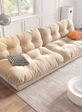 新款意油式VOR轻奢沙科技布沙发简约现代家用小户x型奶风bater云