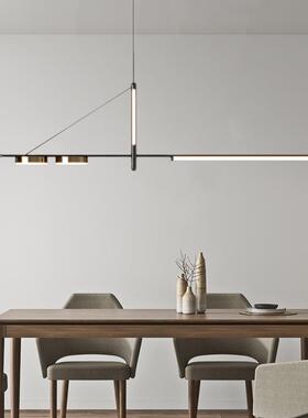 师一字计长条餐主灯简设约现代办501厅公室前台餐桌吧台极简轻奢