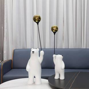 欧式轻奢关气球北0844极装熊树脂摆件客厅室玄电视柜样板房家卧居