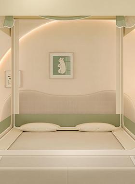 A类遮蚊LCV防蚊帐家用一体式光免拼接支架防尘顶三密开门坐床加帐