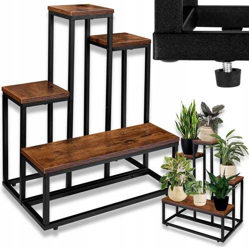 花架艺客厅置物架铁落地式花盆REP架多层绿萝架子阳台架花密度板