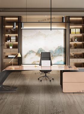 老板桌12947代简约现总色裁白烤漆经理桌异形大班台办公家具老板办公桌