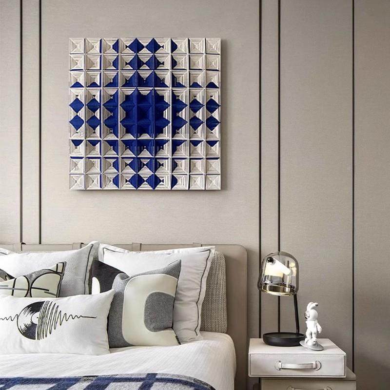 现代约卧立体编织装饰画样板房售楼63984处沙挂发简客厅过道室画