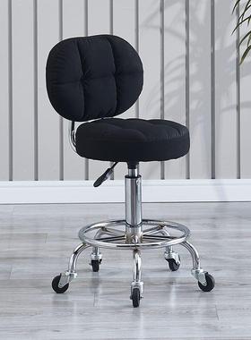 化妆美专用吧台升旋转降可移动靠家背用圆甲凳滑轮理96114发椅子