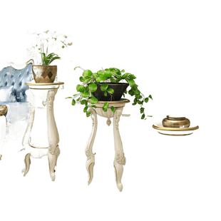 花4891盆架落子阳台欧式花客架简木约多层厅花架地置物架白色仿实好看