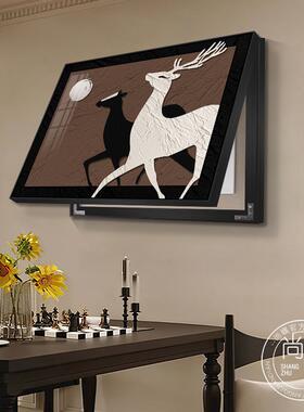 BQ799426中古风复电表箱装饰画免打法式古强孔电箱盒弱挂画开电闸