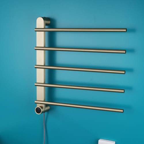 明电热毛巾巾装架家用卫生间能加热烘干浴架智碳纤SFP维打孔式置