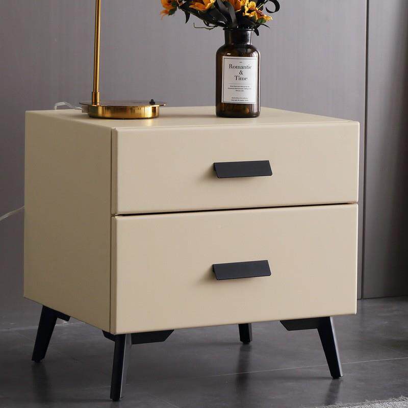 现代简约床头置柜室PHC全实纳木床边柜轻奢收柜皮艺物柜小户型卧5