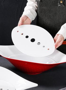 海鲜姿干冰三文鱼盘刺身盘46360密胺海螺形盘酒店日拼式料造理盘B&