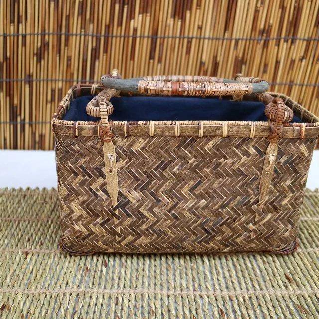 编花纯手包工日式TVK竹包女收纳包编竹竹制品