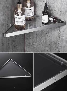 浴室三角生玻璃不置物漱架免打孔30EWT4锈钢卫间淋浴房转角洗收纳