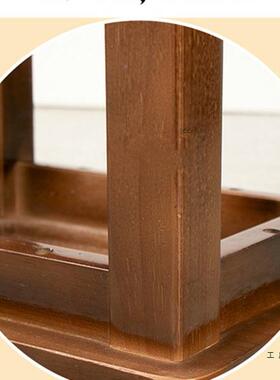 子纯实木凳子餐饮学校工厂用车间凳子45cm高实木77945方胡桃凳色