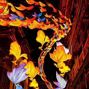 豫园网A2026灯花彩鱼灯锦鲤红鱼灯街道市夜中秋国庆景区花古镇装