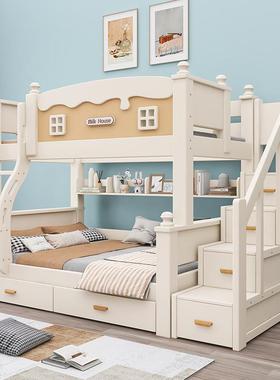 实加粗木上下床成人两上层床双层床床高低床子母床下铺儿DFQ童母