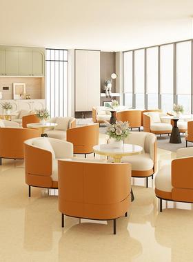 奢商S务单人沙发桌椅办公室轻会客接沙发售楼处4店休待SF080801息