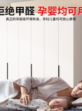 实木衣柜家NOG用卧室出用简现代对开门衣橱儿约童简易租房小户型