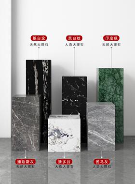 银白色龙大理石雕塑底座定制销售部展示架商场石码头客厅地板底座