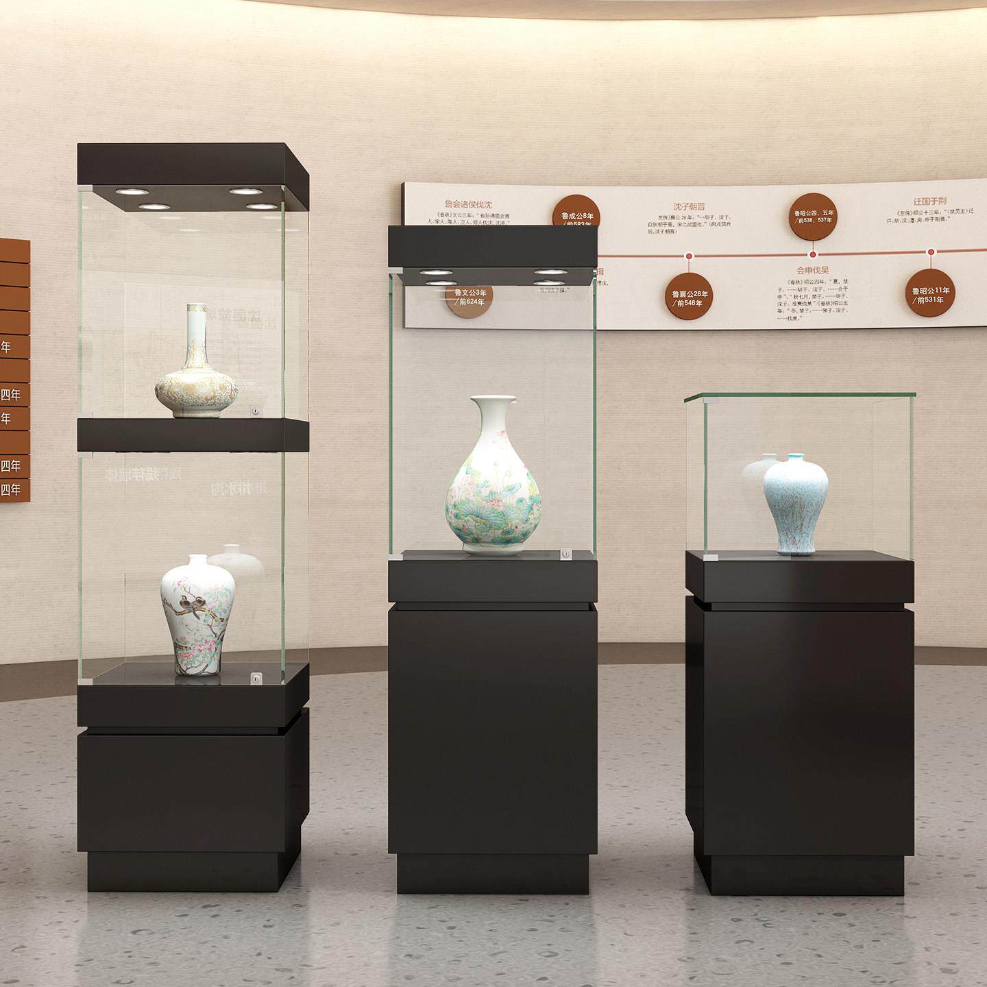 博物馆展示柜台文物收藏古玩玉器玻璃展柜样品文创产品展柜定制