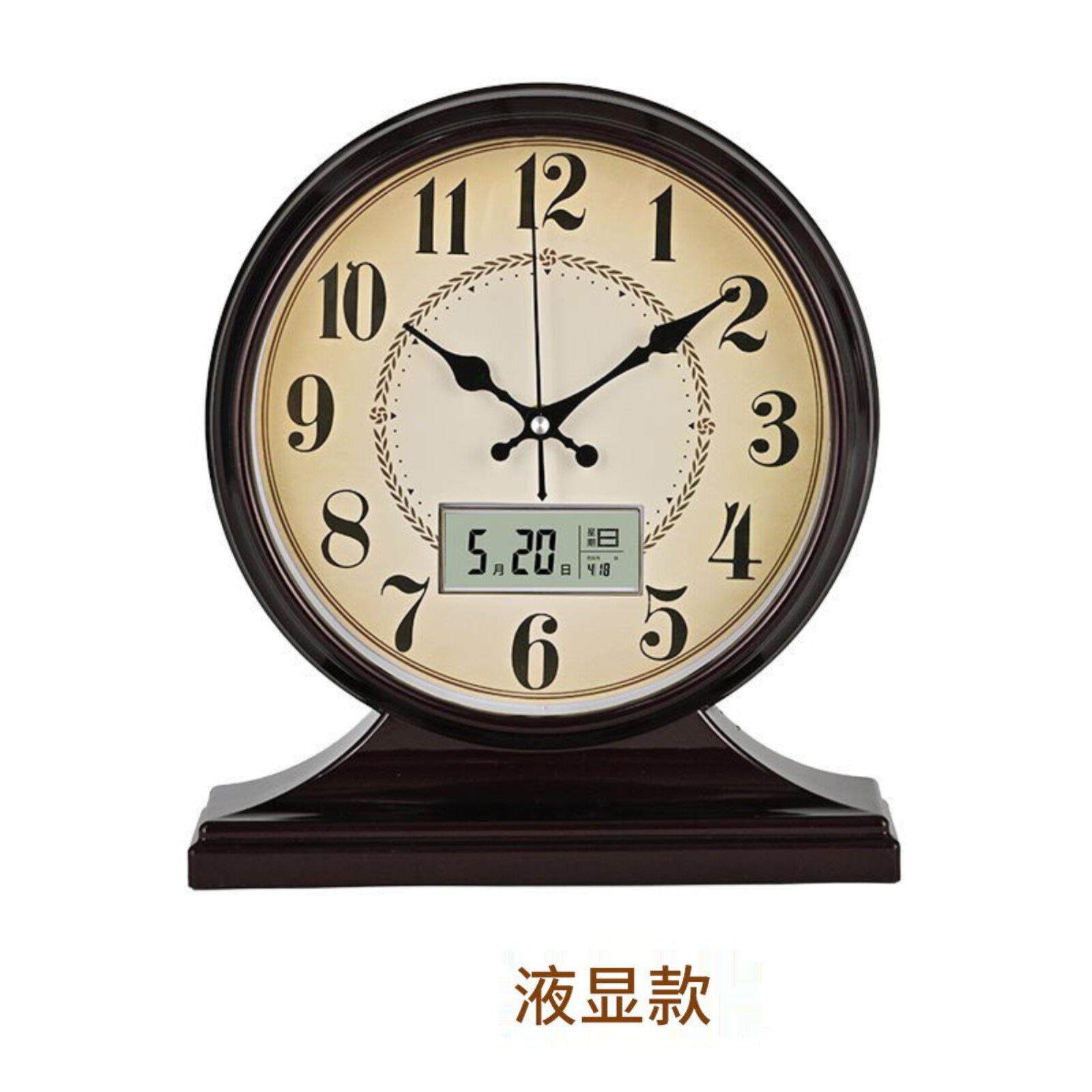 上海I-Brand覆古桌面时钟老式坐家与日历客厅桌面数字欧式桌面摆