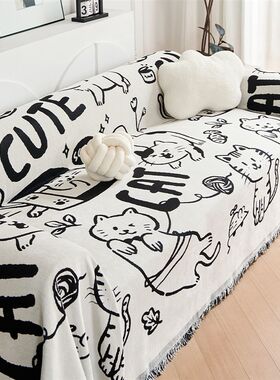 沙发盖布套罩2024年新款小猫一片式整张全包盖沙发垫巾防猫抓亲肤