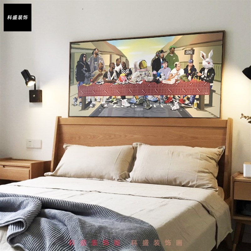kws客厅沙发背景墙装饰画潮流清明上河图明星画卧室床头挂画潮代