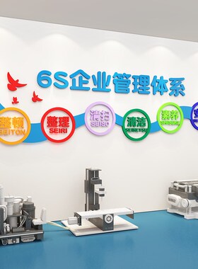 6s安全生产公司企业文化墙面装饰办公室工厂车间管理质量标语贴纸