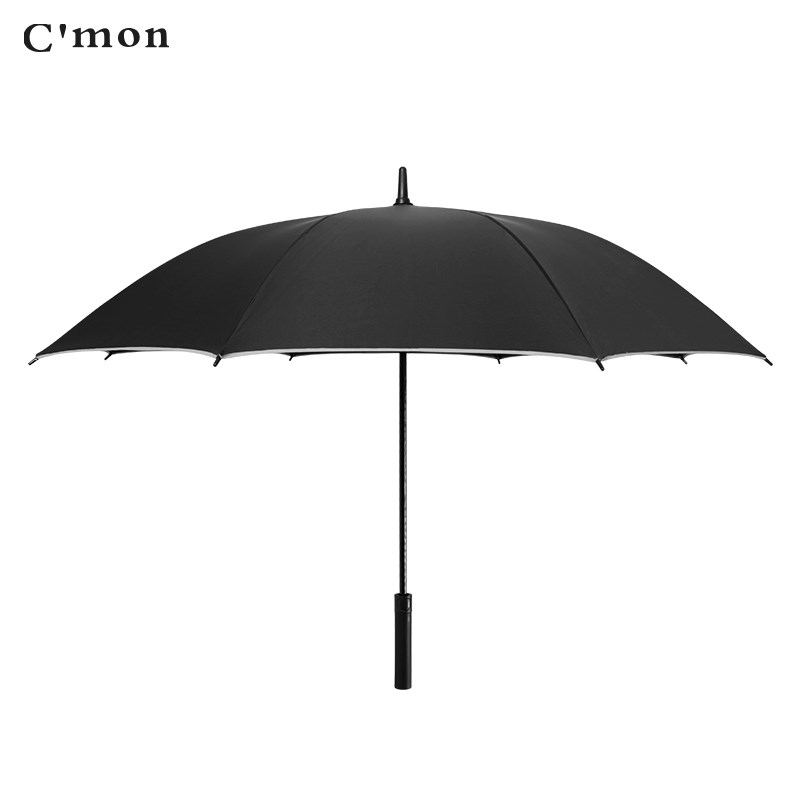 Cmon反光条直杆伞安全包边长柄雨伞加厚加固抗风暴雨专用大号结实