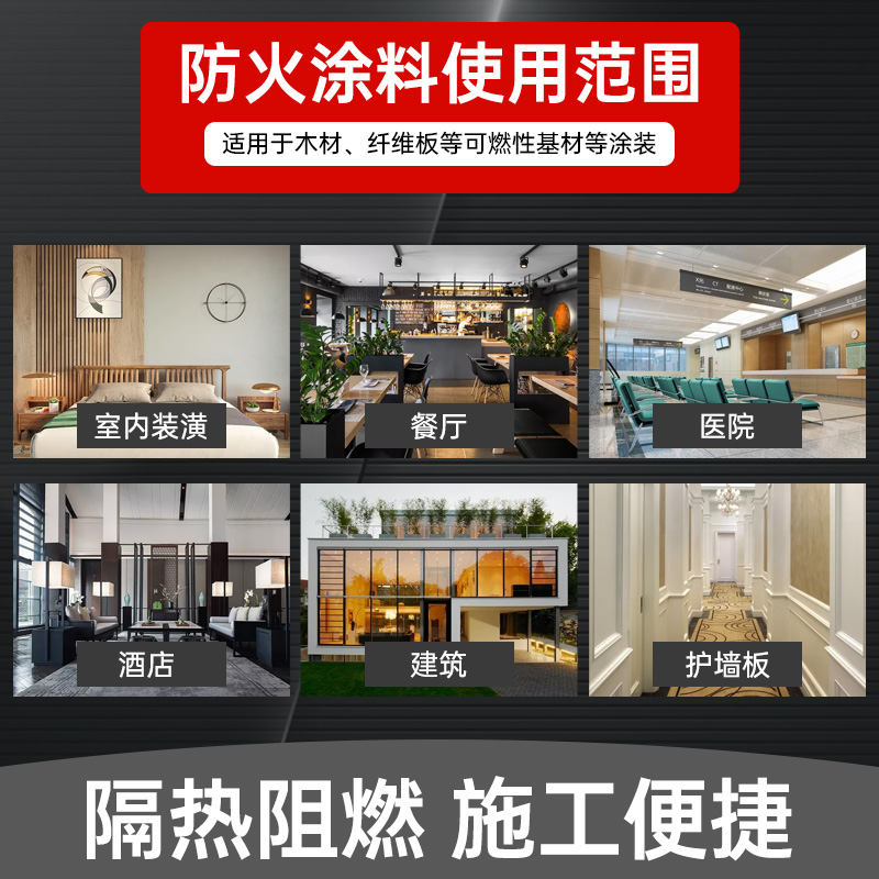 钢结构防火涂料薄型厚型室内外木材水性阻燃剂防火漆灰色白色油漆