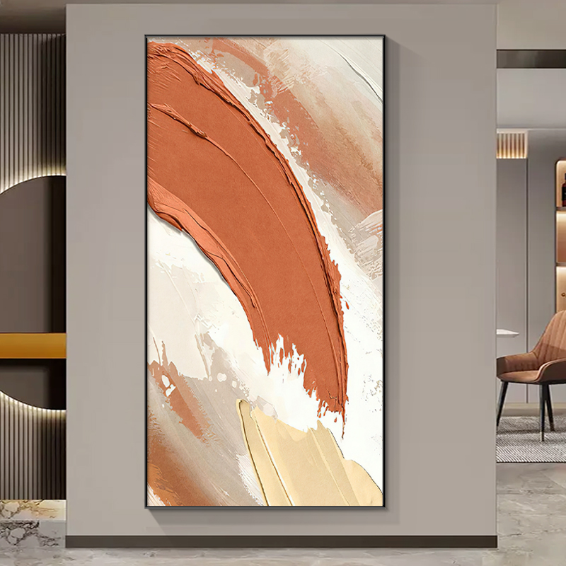 抽象艺术入户玄关装饰画简约肌理感客厅走廊过道挂画高端大气壁画