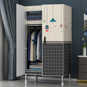 磁吸开合衣柜卧室家用宿舍衣柜出租房用布衣柜加厚加粗全钢架衣橱