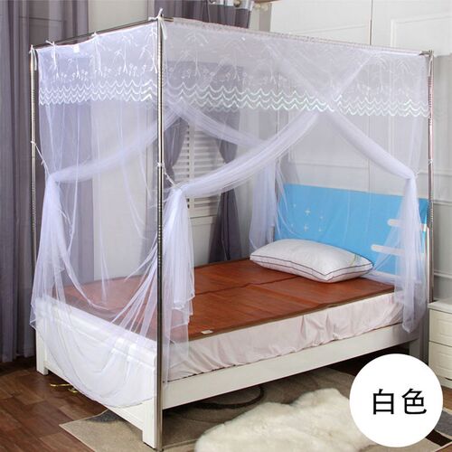 蚊帐家用公主风老式双门宫廷蚊帐防尘布方顶特密落地不绣钢支架