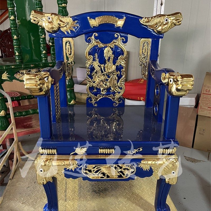 木雕头马椅子乩童椅神主椅香樟木手工雕刻九莲木雕定制复古精品