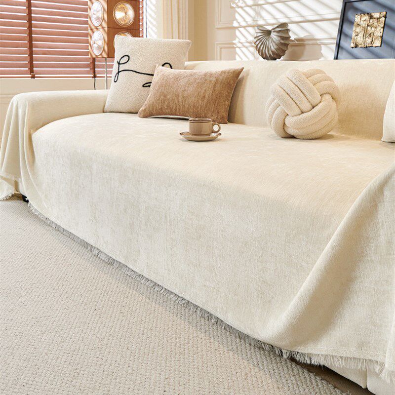 采购产品奶油风格的沙发套布料,雪尼尔沙发毛巾,防猫抓伤,不粘毛