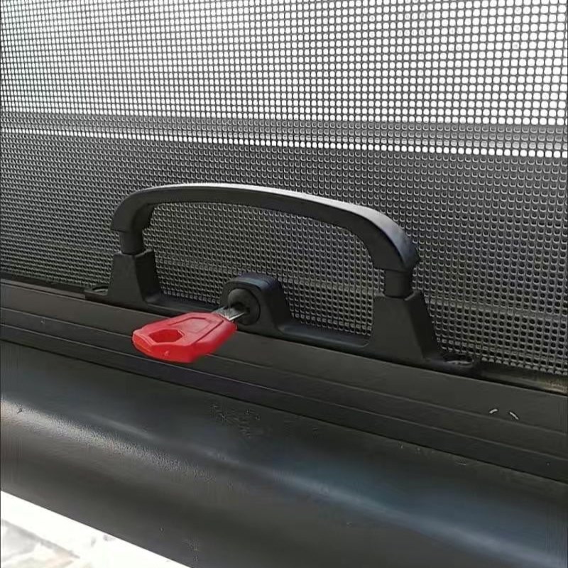 锁具金刚砂推拉两点锁拉手锁铝合金窗户锁扣网纱窗易拆卸框