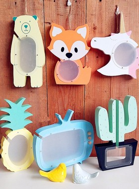 可爱卡通存钱罐藏宝罐欧式木制儿童可视储蓄罐个性创意装饰摆挂件