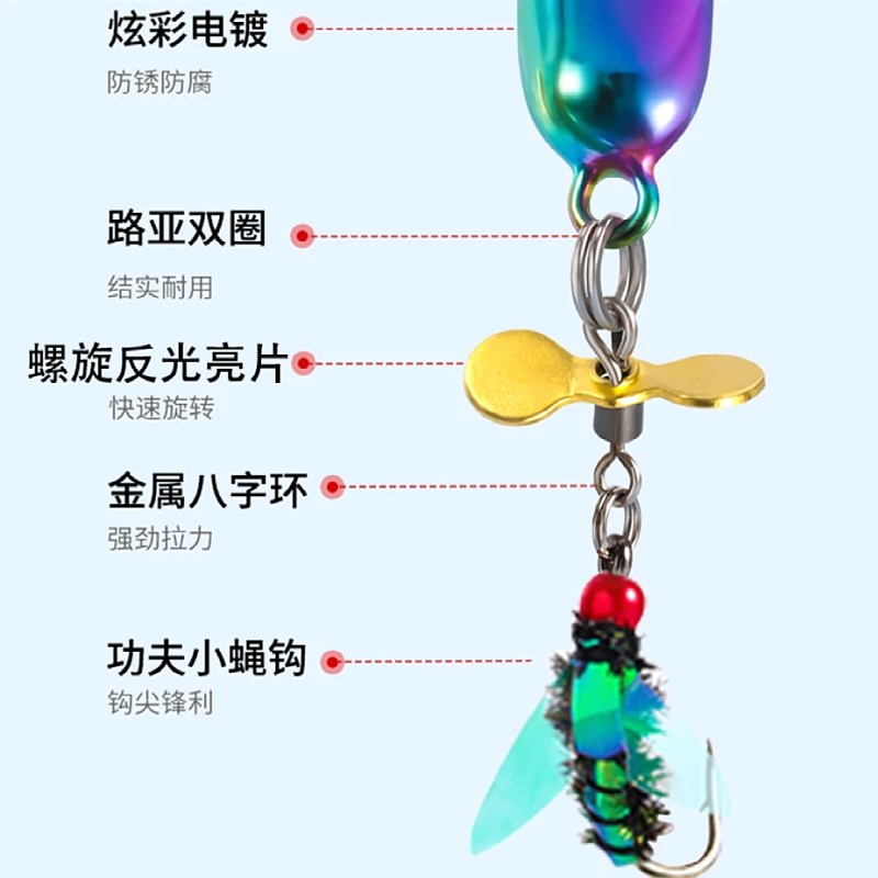 路亚假饵免助投改装毒蚊旋转飞蝇钩微物苍蝇冰丝虾溪流钓马口白条