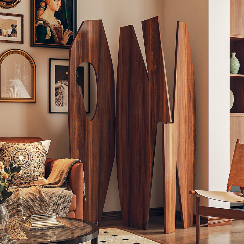 法式实木屏风隔断客厅玄关家用卧室遮挡折叠移动简约现代饭厅装饰