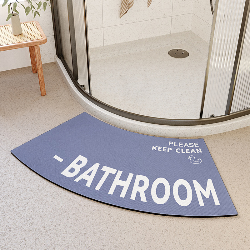 卡通弧形硅藻泥软垫浴室地垫吸水淋浴房门口卫生间半弧形地毯门垫