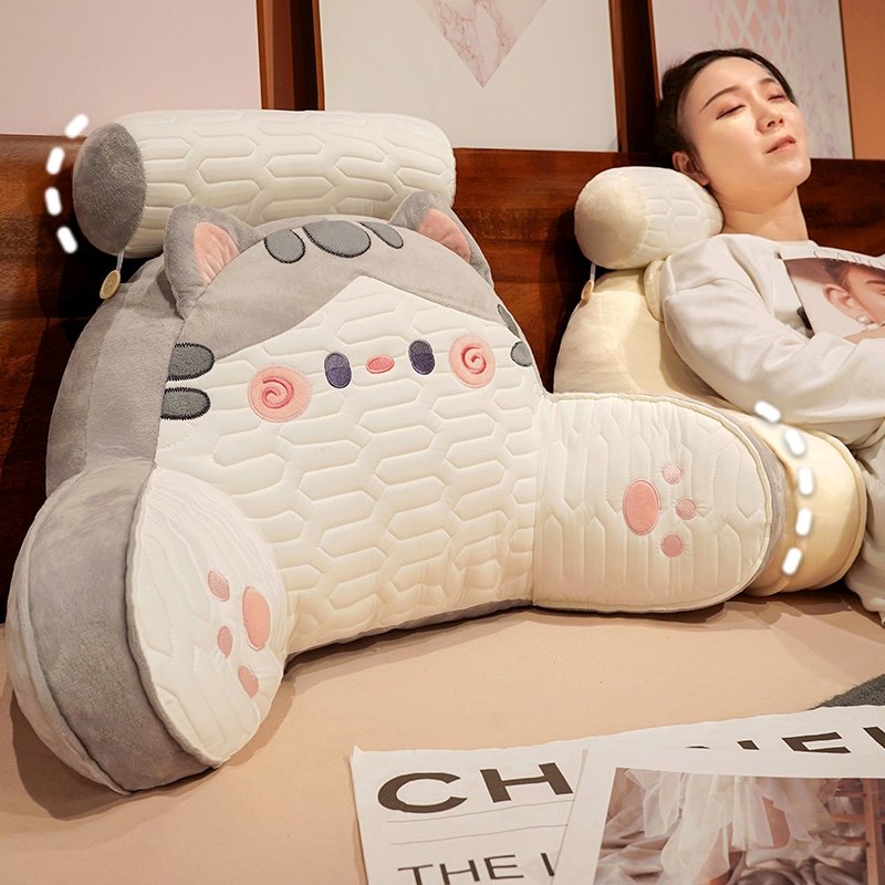 乳胶床头靠垫软包护腰靠枕大靠背孕妇沙发抱枕宿舍床上看书枕头夏