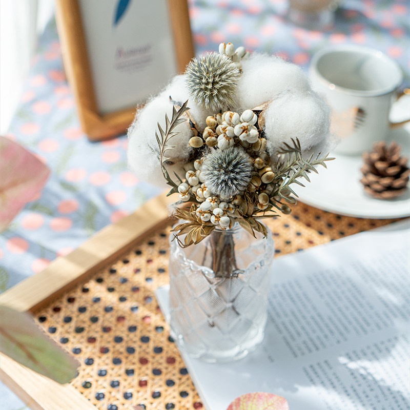 家居干花节日礼品天然卧室客厅装饰桌面花束汽车宿舍碎冰蓝拍摄