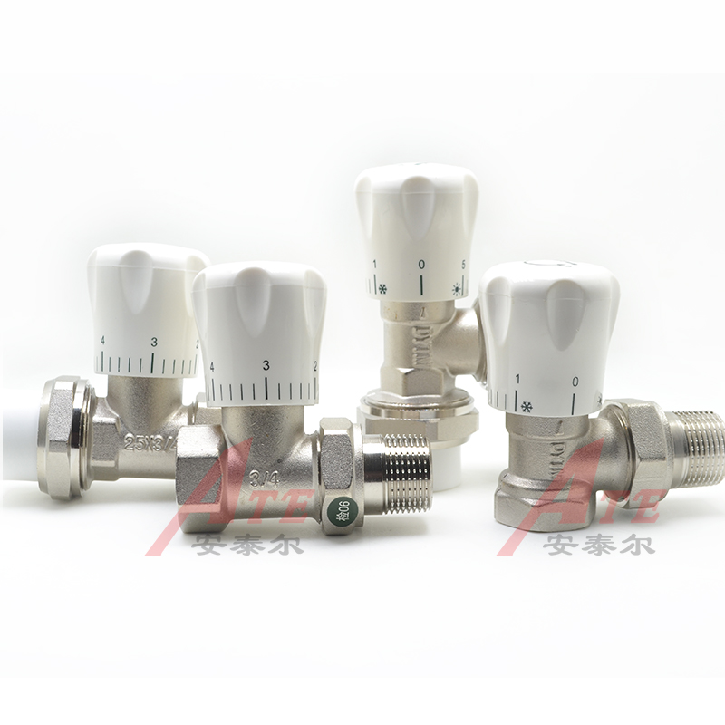 铜温控暖气片角PPR直分分1寸盾运门截门节门内外丝球