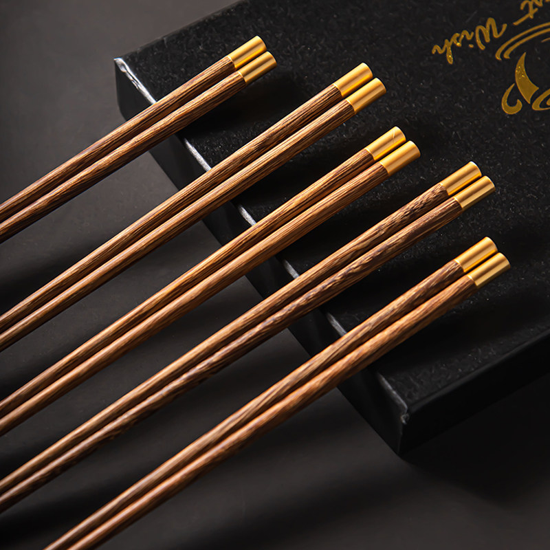 纪恋鸡翅木筷子家用精品木质防滑公筷家庭快子无漆无蜡