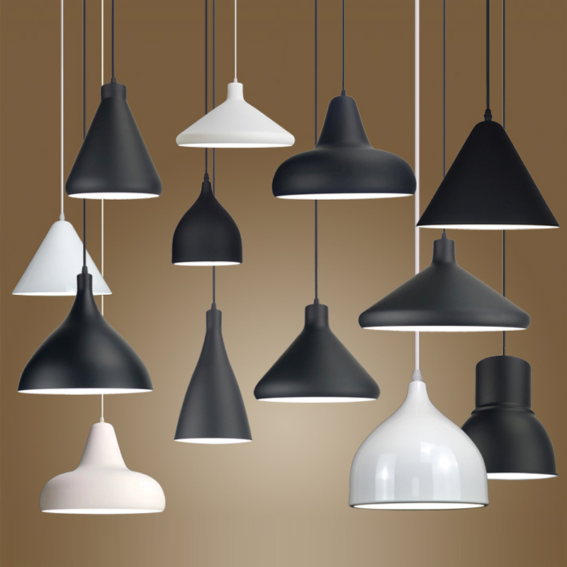 简约现代复古工业风餐厅黑色咖啡厅吧台酒吧工程灯具个性单头吊灯