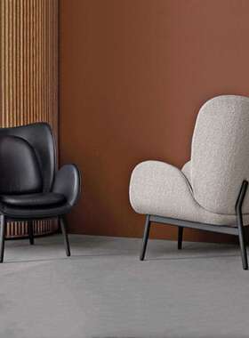 意式轻奢实木沙发椅 设计师样板间创意懒人扶手椅 客厅阳台休闲椅