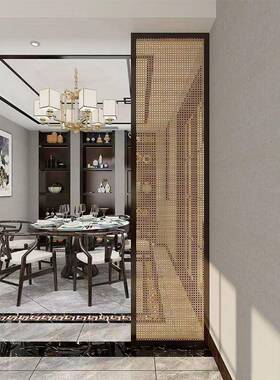 RIP新中式屏风隔断店客厅入户玄餐厅遮隔挡现代简酒约镂空格关栅