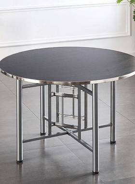 大圆桌圆桌面折叠桌架组合玻璃转盘餐桌食堂饭桌乡村家用酒店桌子